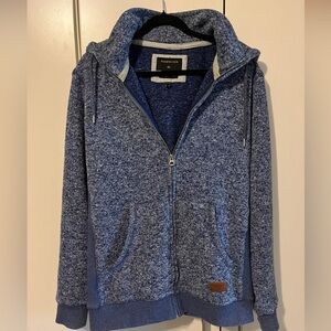 Quiksilver Heathered Blue Zip-Up Sweater